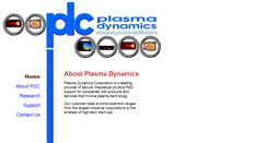 Desktop Screenshot of plasmadynamics.com